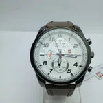Men's Round Dial Leather Strap Quartz Watch with Date image 14
