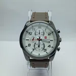 Men's Round Dial Leather Strap Quartz Watch with Date image 15