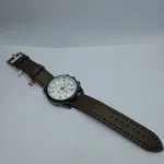 Men's Round Dial Leather Strap Quartz Watch with Date image 16