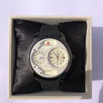 Men's Round Dial Black Rubber Strap Quartz Watch - Available at AfnoBazar Nepal