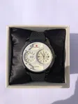 Men's Round Dial Black Rubber Strap Quartz Watch - Available at AfnoBazar Nepal
