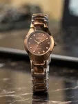 Women's Stainless Steel Quartz Watch with Folding Clasp, 30M Water Resistant - Available at AfnoBazar Nepal