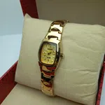 Women's Gold Tone Rectangle Dial Stainless Steel Watch - Available at AfnoBazar Nepal