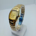 Women's Gold Tone Rectangle Dial Stainless Steel Watch - Available at AfnoBazar Nepal