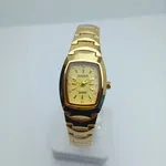 Women's Gold Tone Rectangle Dial Stainless Steel Watch - Available at AfnoBazar Nepal