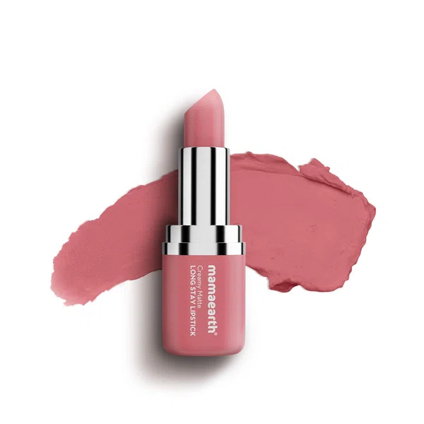 Mamaearth Creamy Matte Long Stay Lipstick with Murumuru Butter & Vitamin E - 4.2g | Hibiscus Nude - Available at AfnoBazar Nepal