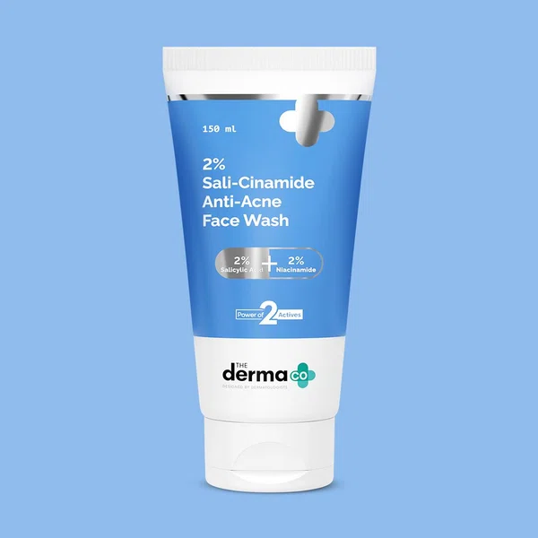 The Derma Co 2% Sali-Cinamide Anti-Acne Face Wash with 2% Salicylic Acid & 2% Niacinamide - 150ml - Available at AfnoBazar Nepal