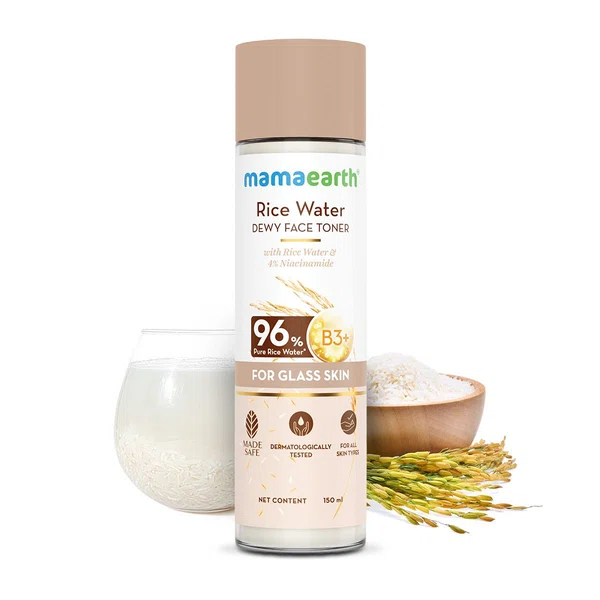 Mamaearth Rice Water Dewy Face Toner with 96% Rice Water & 4% Niacinamide for Glass Skin - 150ml - Available at AfnoBazar Nepal
