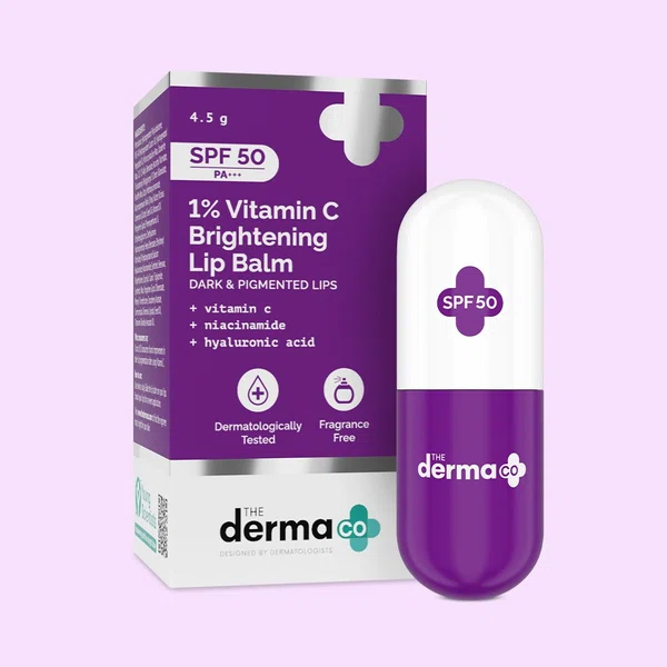 The Derma Co 1% Vitamin C Brightening Lip Balm SPF 50 PA+++ - 4.5g - Available at AfnoBazar Nepal