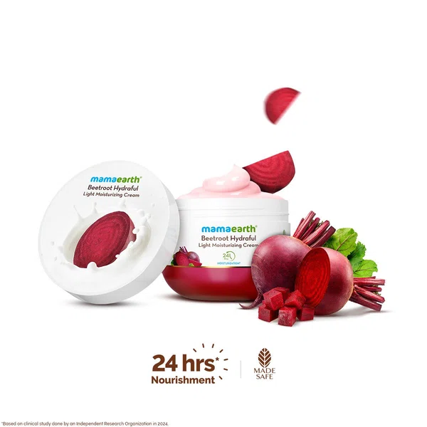 Mamaearth Beetroot Hydraful Moisturizer with Beetroot & Hyaluronic Acid for Natural Pink Glow - 200g - Available at AfnoBazar Nepal