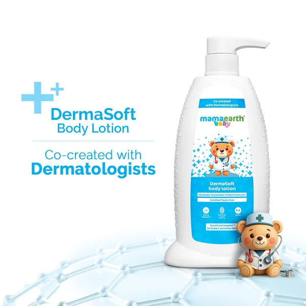 Mamaearth Baby DermaSoft Body Lotion for Baby's Sensitive Skin - 250ml - Available at AfnoBazar Nepal