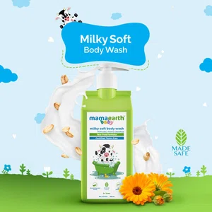 Mamaearth Milky Soft Body Wash for Babies with Oats, Milk & Calendula - 400ml - Available at AfnoBazar Nepal