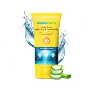 Mamaearth Aqua Glow Hydrating Sunscreen Gel SPF 50 PA++++ with Himalayan Thermal Water & Hyaluronic Acid - 50g - Available at AfnoBazar Nepal
