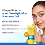 Mamaearth Aqua Glow Hydrating Sunscreen Gel SPF 50 PA++++ with Himalayan Thermal Water & Hyaluronic Acid - 50g - Available at AfnoBazar Nepal