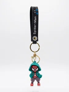 Spiderman Cartoon Keychain with Black Wrist Strap – Bag, Backpack & Key Holder - Available at AfnoBazar Nepal