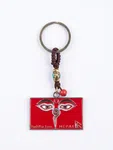Nepal Buddha Eyes Keychain with Tibetan Beads & Handmade Cord – Traditional Souvenir - Available at AfnoBazar Nepal