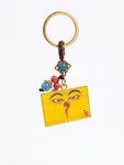 Nepal Buddha Eyes Keychain with Tibetan Beads & Handmade Cord – Traditional Souvenir - Available at AfnoBazar Nepal
