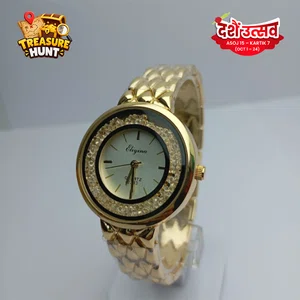 Women Watch Fashionable  Round Dial Stainless Steel Waterproof Watch For Women - Available at AfnoBazar Nepal
