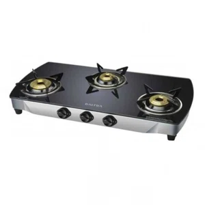 Baltra Crystal 3 Burner Glass Top Gas Stove Auto Ignition (BGS 107)