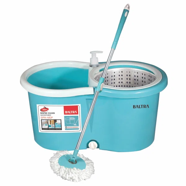 Baltra Rapid Clean Spin Mop with Stainless Steel Spinner 7 Litre (BMP 103) - Available at AfnoBazar Nepal