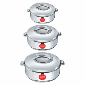 Baltra Royal Stainless Steel Hot Case Casserole Set of 3 (BSC 212) - Available at AfnoBazar Nepal