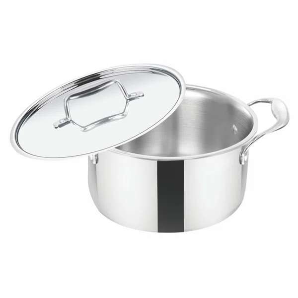 Baltra Triply Stainless Steel Cook and Serve Pot 22 cm (BTP 216) - Available at AfnoBazar Nepal