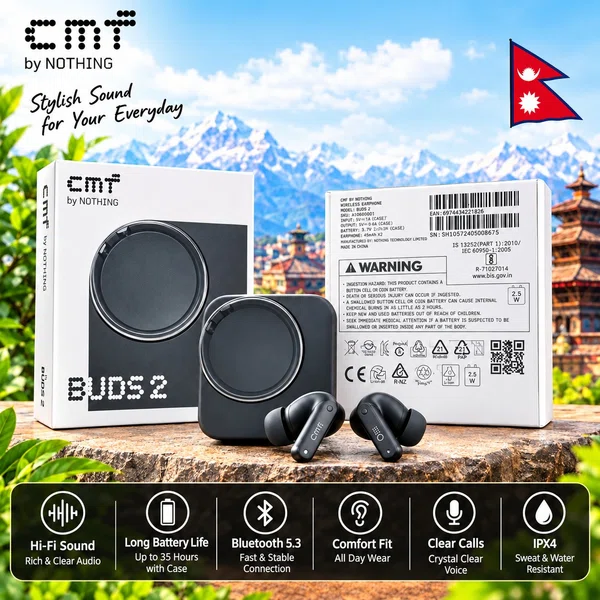 CMF Buds 2 by Nothing – Wireless Earbuds - Available at AfnoBazar Nepal