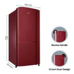 Samsung 192L Single Door Refrigerator, Scarlet Red (RR20C20C2RH/IM) image 4