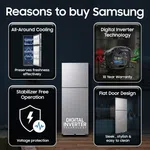 Samsung 253L Frost Free Double Door Refrigerator, Matt Doi Metal Finish (RT40H28WNQIM) image 3
