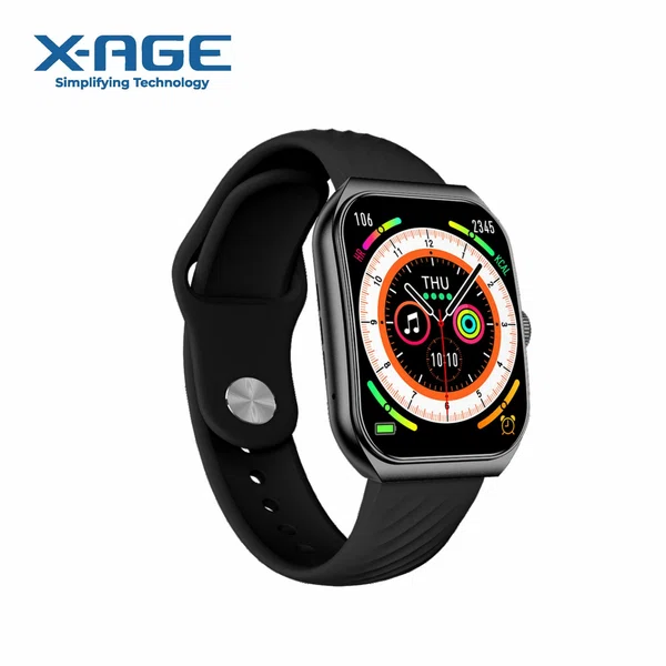 X-AGE ARC Smart Watch with Bluetooth Calling, 2.02 inch Curved AMOLED Display and IP67 Waterproof