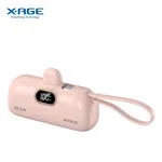 X-AGE ConvE Capsule 5000mAh Mini Power Bank (XPB10) with Built-in Type-C Cable and 22.5W Fast Charging image 4