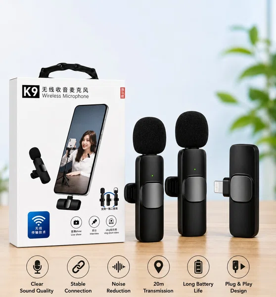 K9 Wireless Microphone (K9 Wireless Lavalier/Collar Mic) 🎤 - Available at AfnoBazar Nepal