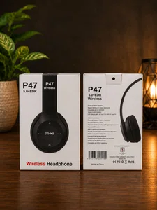 P47 Foldable Wireless Bluetooth Headset with Mic – 5.0+EDR - Available at AfnoBazar Nepal