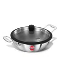 Hawkins PSNK15G 1.5 Ltr Triply SS IC Honeycomb Kadai with Glass Lid image 3