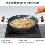 Hawkins Hard Anodised Deep Fry Pan (Kadhai) Flat Bottom With SS Lid Induction Compatible IAD375S image 2