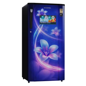 Akaritek 180 Litre Single Door Maroon Floral Refrigerator AK-RS180ME