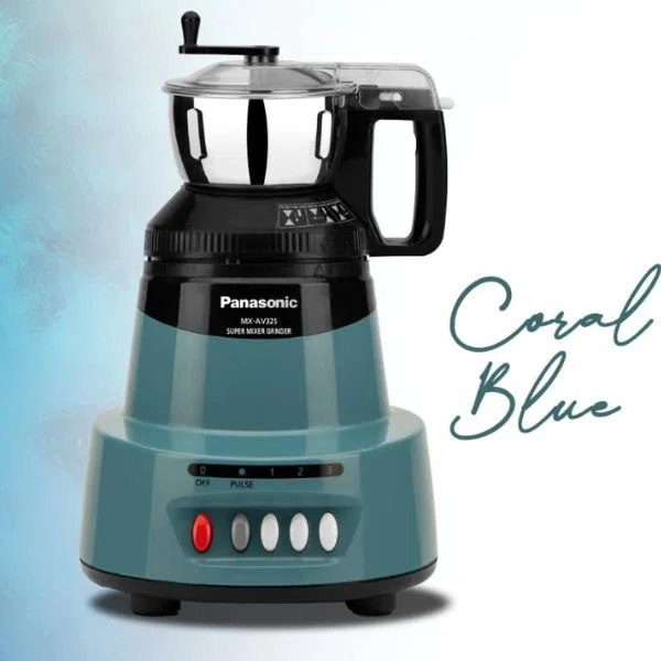 Panasonic MX-AV325 Coral Blue 600W 3 Jar Mixer Grinder
