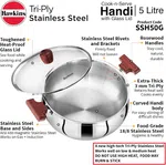 Hawkins 5 Litre Stainless Steel Induction Compatible Handi with Lid SSH50G - Available at AfnoBazar Nepal