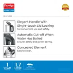 Prestige 41881 PKLSS 1.7 Ltrs Stainless Steel Kettle - Available at AfnoBazar Nepal