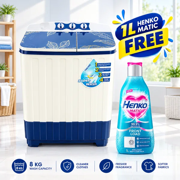 Yasuda 8 KG Semi Automatic Washing Machine, Blue YS-SGG80