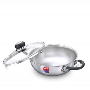 Prestige 37424 Triply Splendor Cookware Kadai induction base with Glass lid 240mm - Available at AfnoBazar Nepal