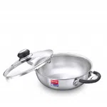 Prestige 37424 Triply Splendor Cookware Kadai induction base with Glass lid 240mm - Available at AfnoBazar Nepal