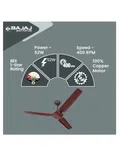 Bajaj Ceiling Fan 281013 Durato Deco 12S1 1200MM Brown - Available at AfnoBazar Nepal