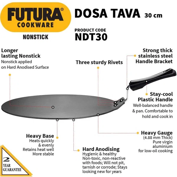 Hawkins NDT30 Nonstick Dosa Tava - Available at AfnoBazar Nepal