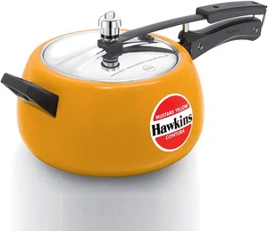 Hawkins CMY50 5.0 ltrs Ceramic-Coated Contura Pressure Cooker Mustard Yellow - Available at AfnoBazar Nepal