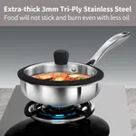 Hawkins PSNF18G 1.5 Ltr Triply SS IC Honeycomb Frypan with Glass Lid - Available at AfnoBazar Nepal