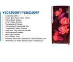 Yasuda 200 Ltr single door Refrigerator Red Floral YSDS200RF image 1