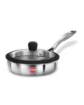 Hawkins PSNF18G 1.5 Ltr Triply SS IC Honeycomb Frypan with Glass Lid - Available at AfnoBazar Nepal