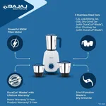 Bajaj 410600 Ninja Series Notch 3 Jar 500 Watt Mixer Grinder - Available at AfnoBazar Nepal