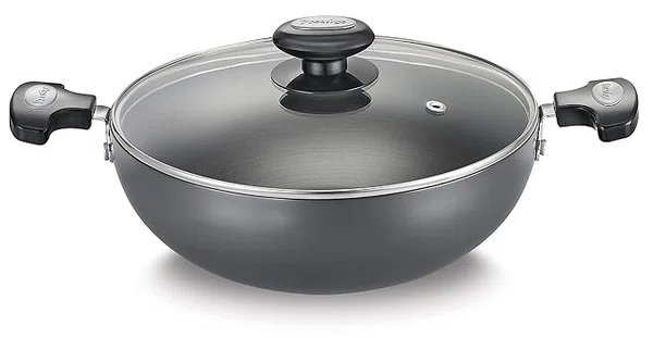 Prestige 36864 24 CM Hard Anodized Kadai Induction Base with Glass Lid - Available at AfnoBazar Nepal
